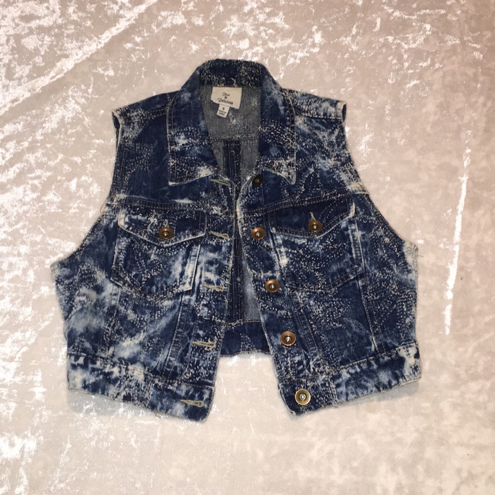 Acid Wash Denim Vest
